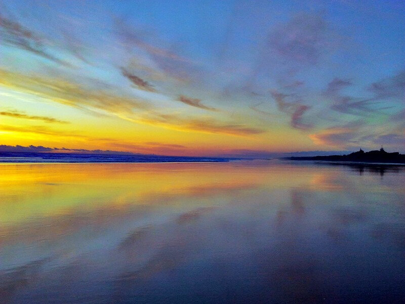 Sunset over Wet Beach — Yellow