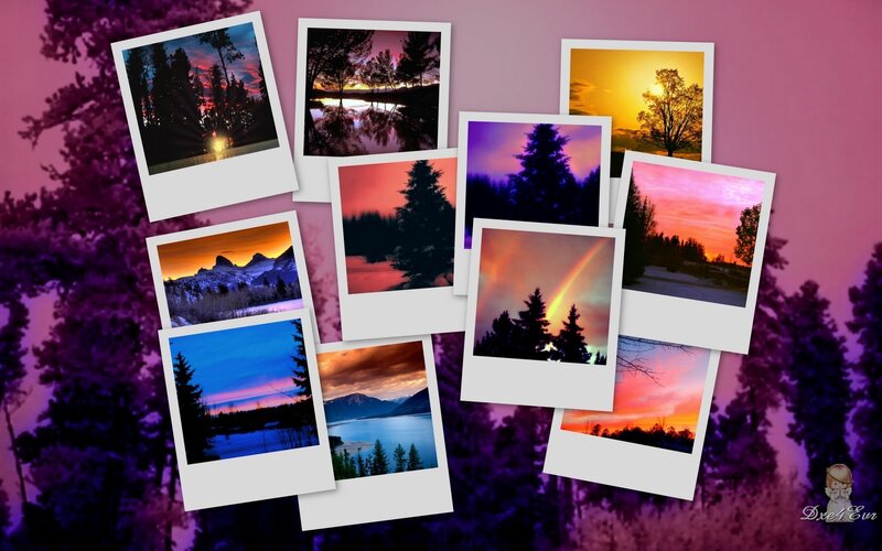 Sunset photo collage
