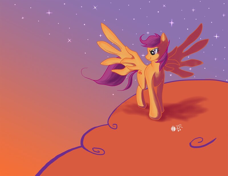 Sunset pony with wings