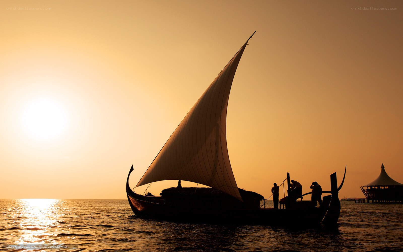 sunset sailboat silhouette