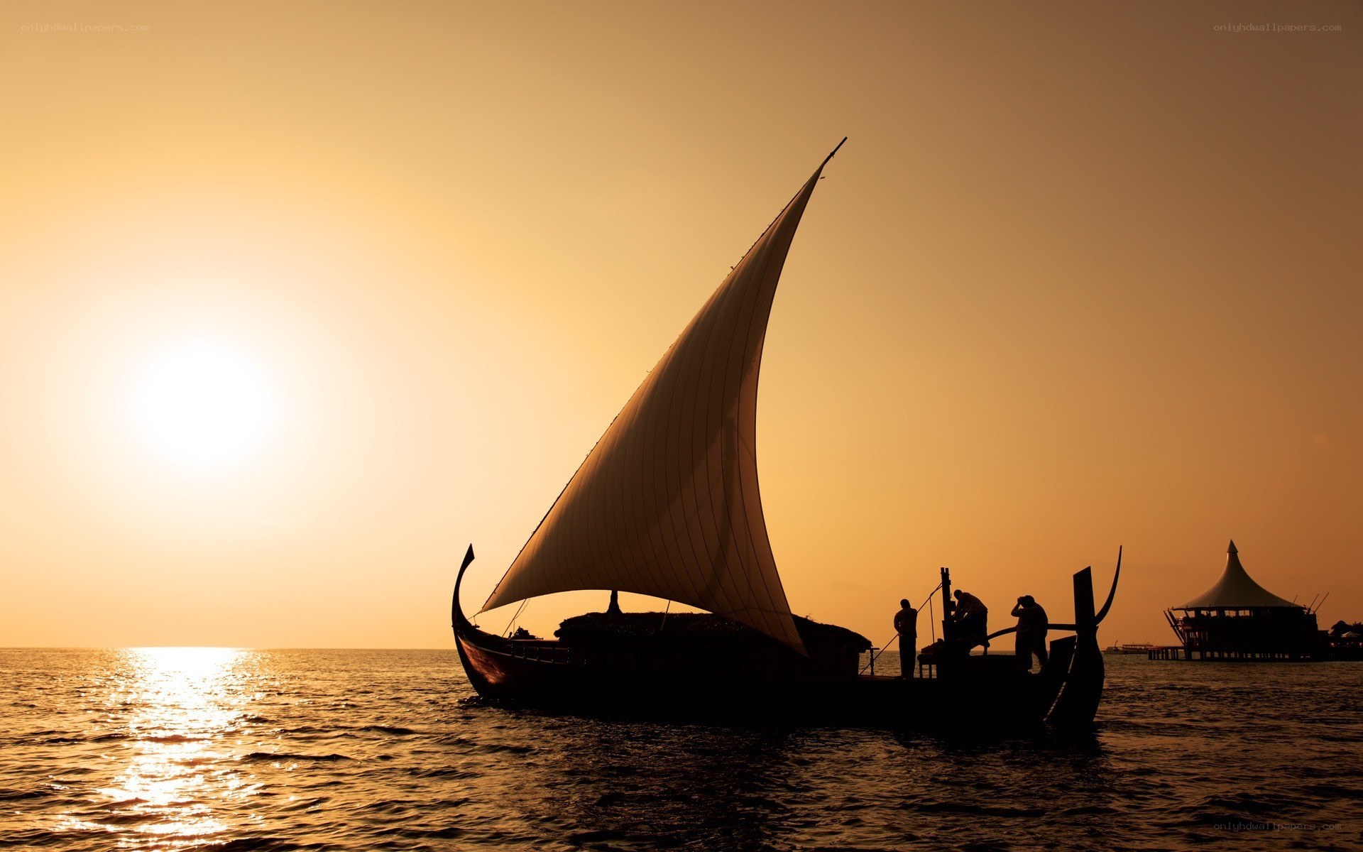 sunset sailboat silhouette