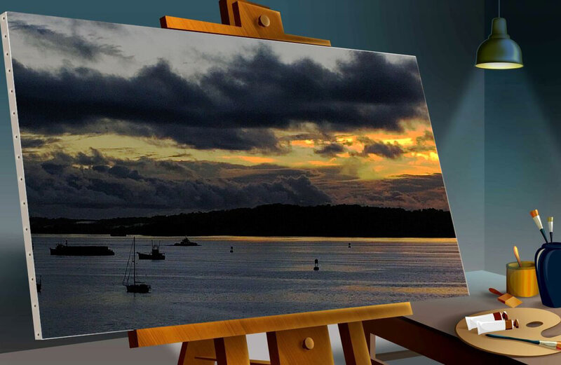 Sunset seascape painting