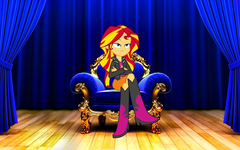 Sunset Shimmer on Throne