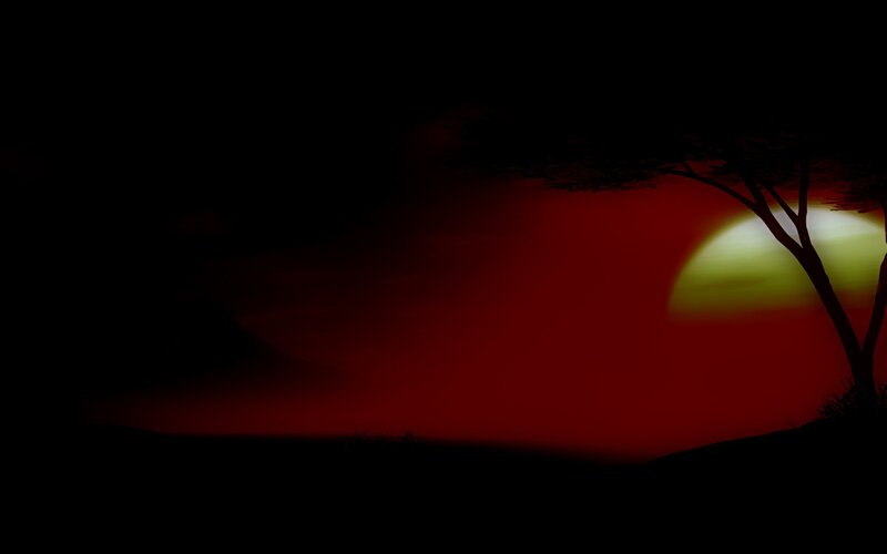 sunset silhouette landscape