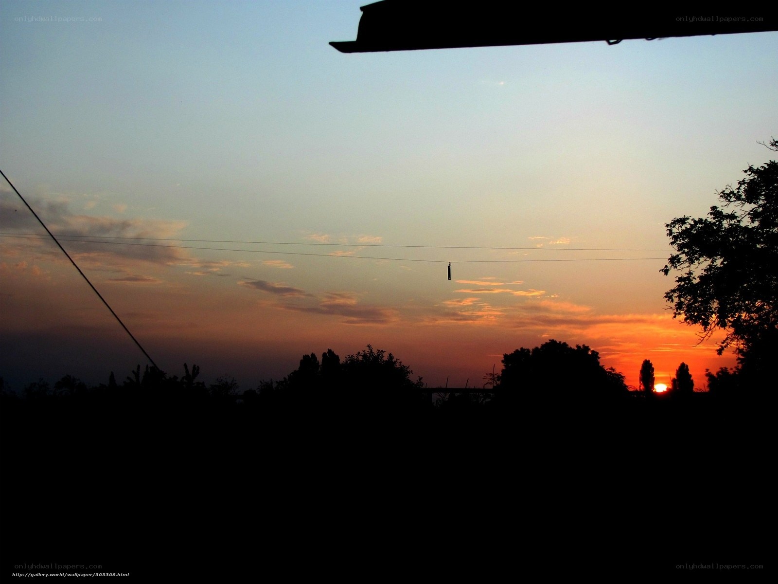 sunset silhouette landscape