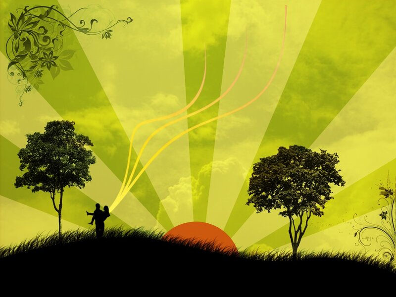 sunset silhouette with couple