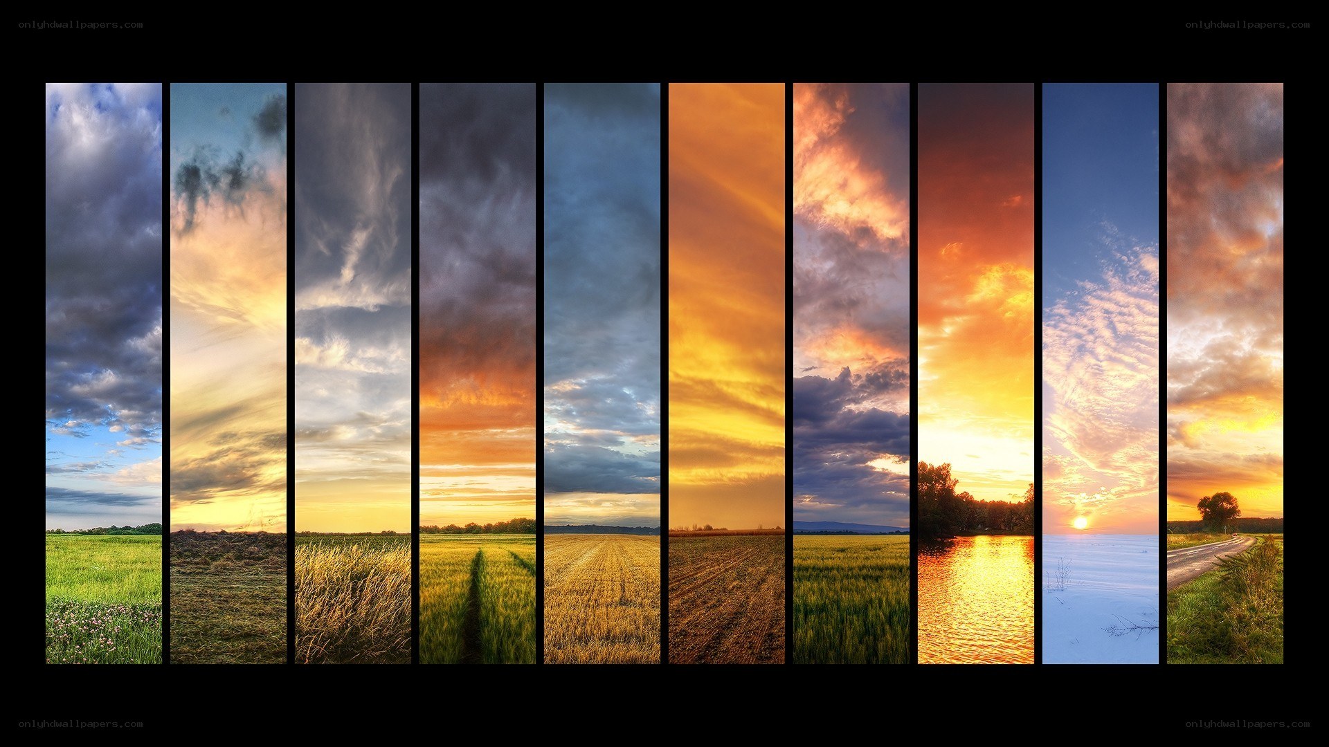 Sunset sky collage