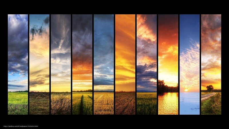 Sunset Sky Collage — Orange, Dramatic