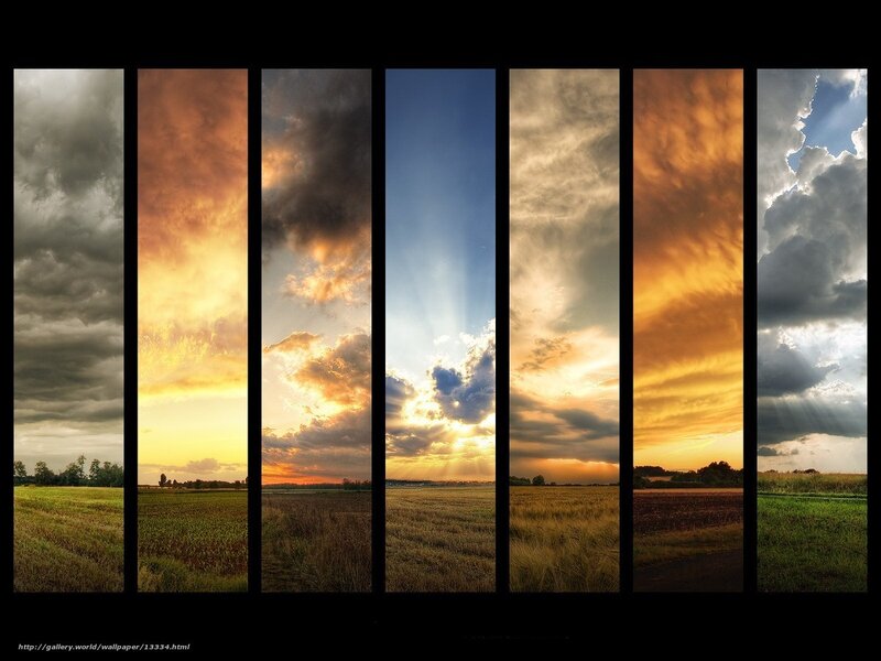 Sunset sky collage