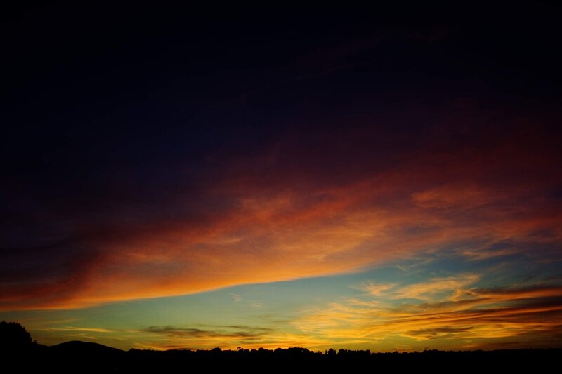 Sunset Sky over Hills — Orange