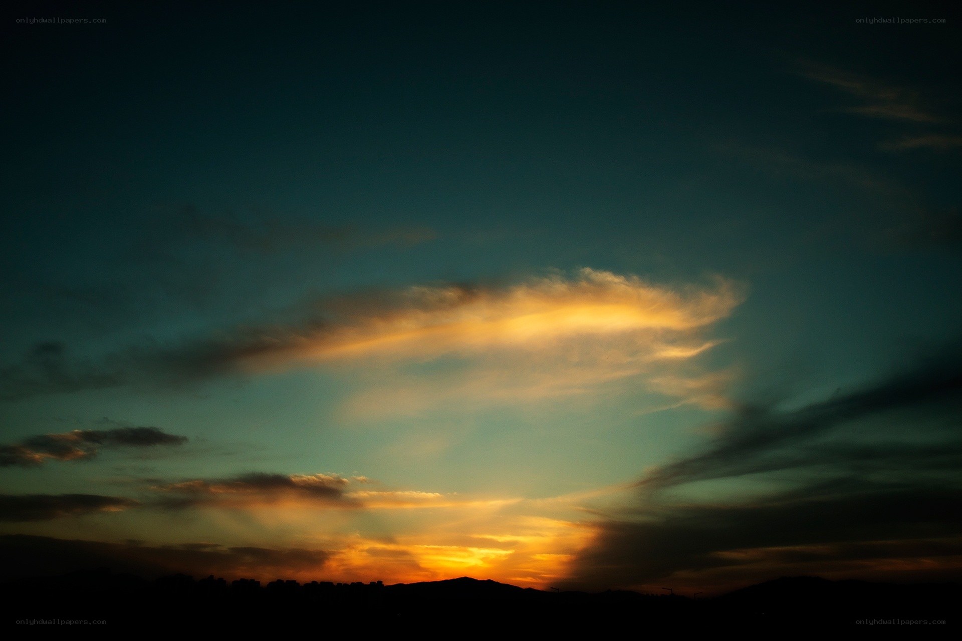 Sunset sky with clouds