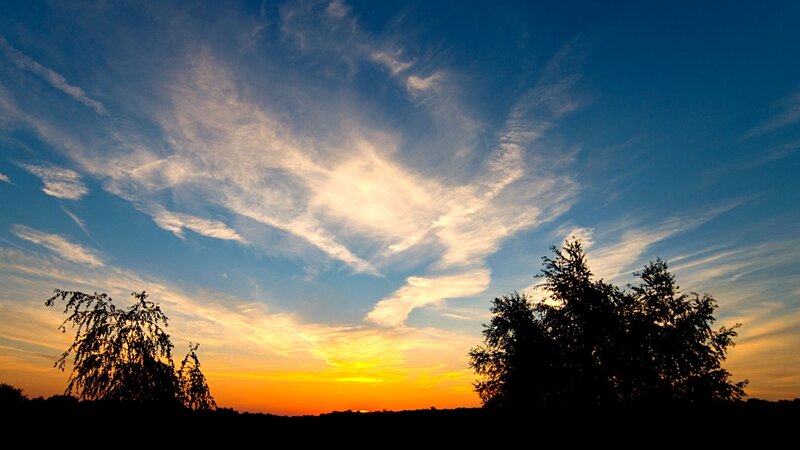 sunset sky with clouds