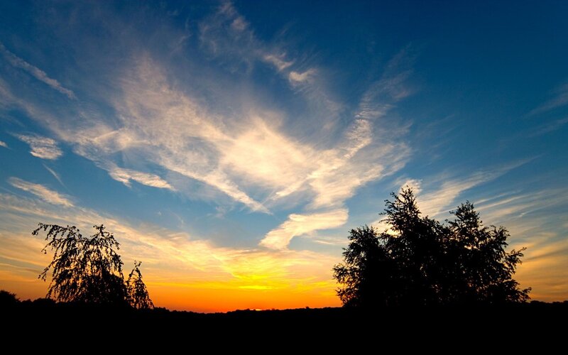 Sunset sky with clouds
