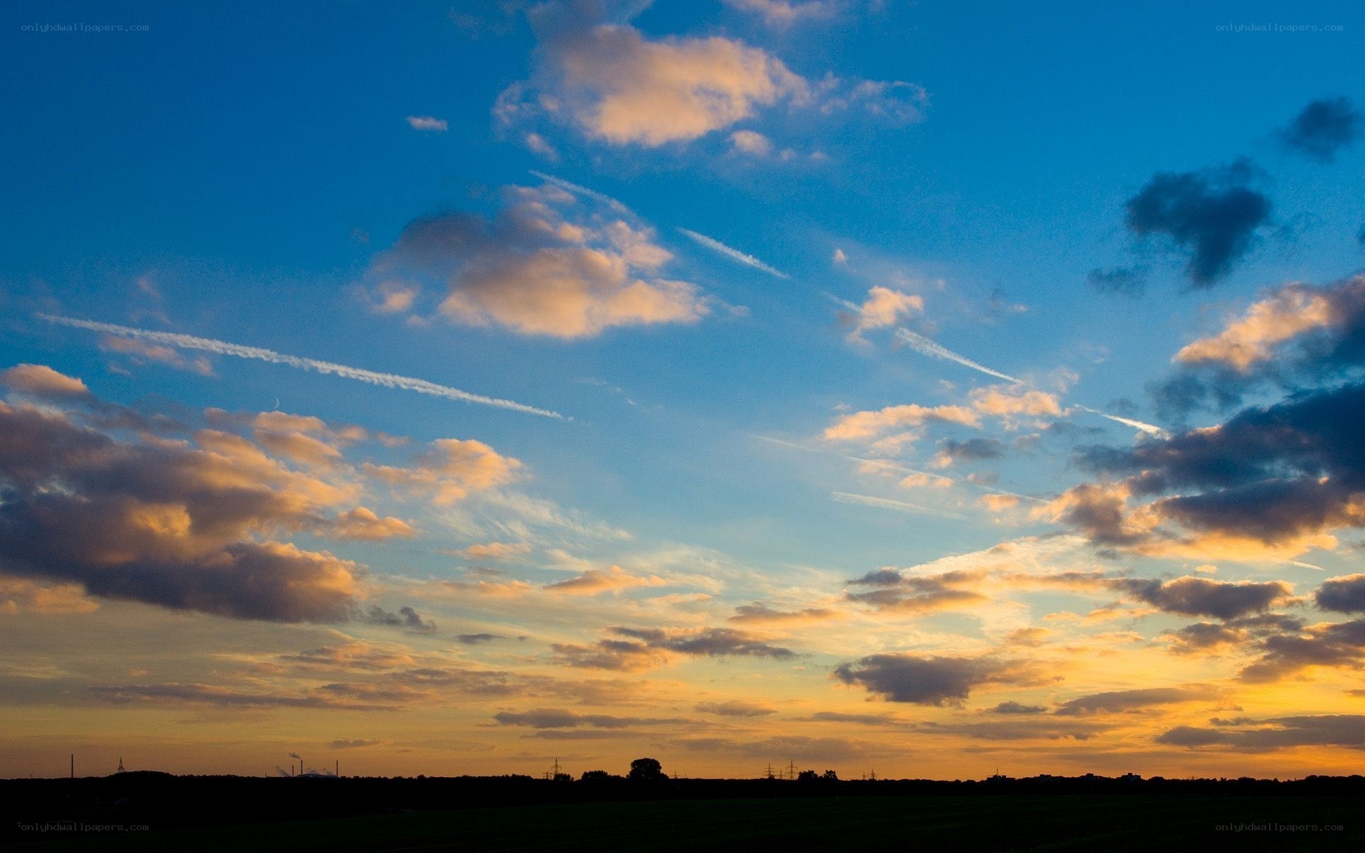 Sunset sky with clouds