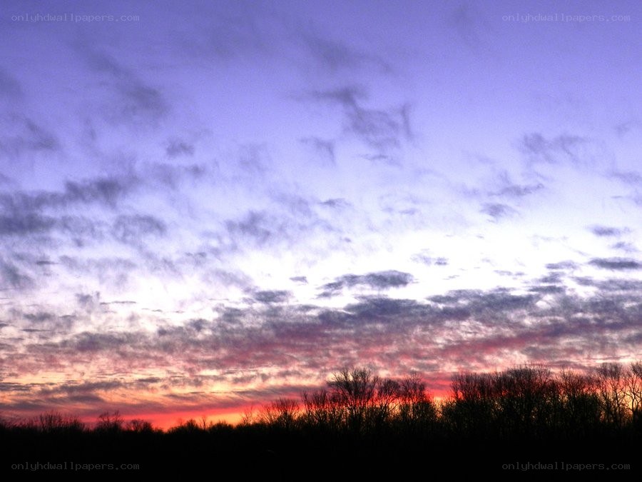 sunset sky with clouds