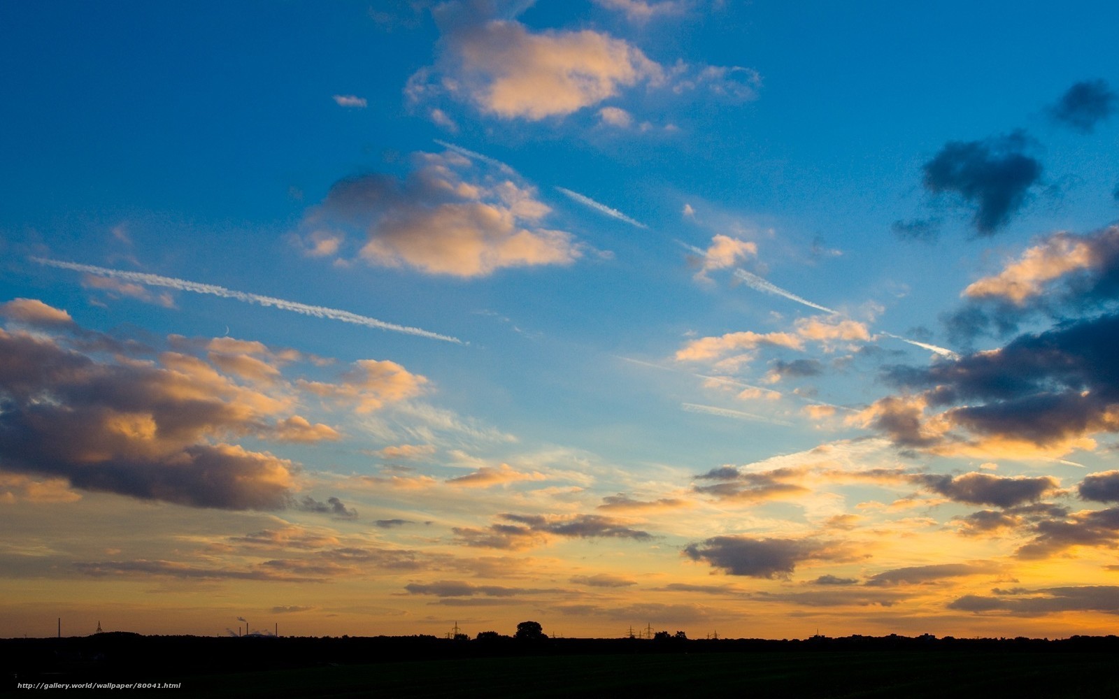 Sunset sky with clouds