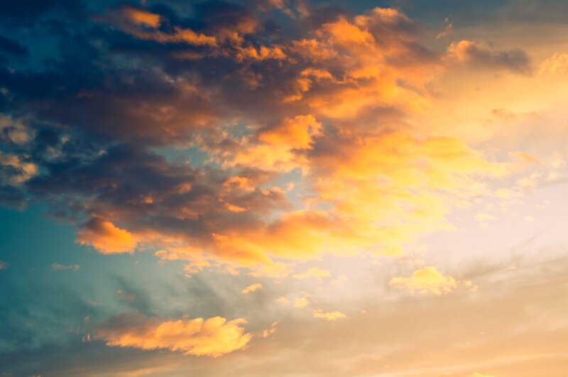 sunset sky with clouds