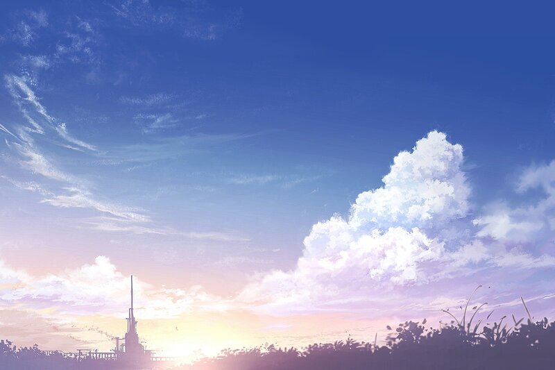 sunset sky with clouds