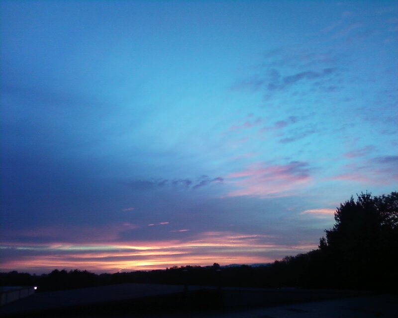 Sunset Sky with Clouds — Blue, Serene, Photograph