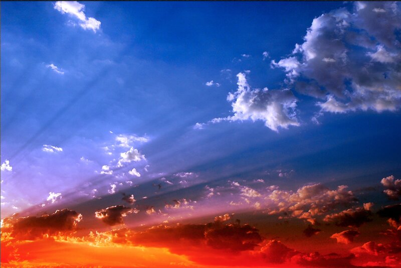 Sunset Sky with Clouds — Blue
