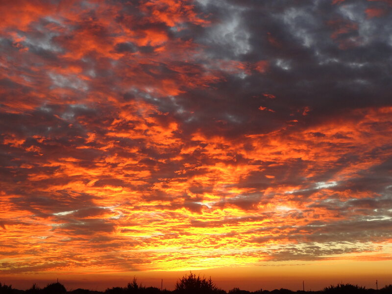 Sunset Sky with Clouds — Orange, Dramatic, Photograph, Horizon