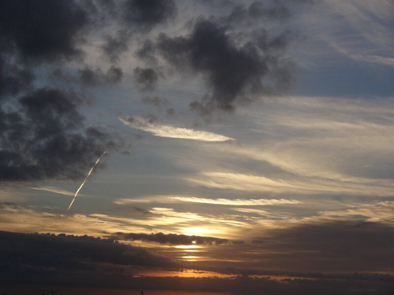 Sunset Sky with Clouds — Orange, Dramatic, Photograph, Sun