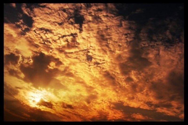 Sunset Sky with Clouds — Orange, Dramatic, Photograph, Sun, Yellow