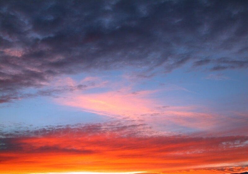 Sunset Sky with Clouds — Orange, Dramatic, Photograph, Sunrise