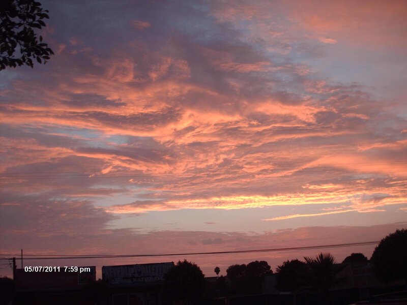 Sunset Sky with Clouds — Orange, Dramatic, Photograph