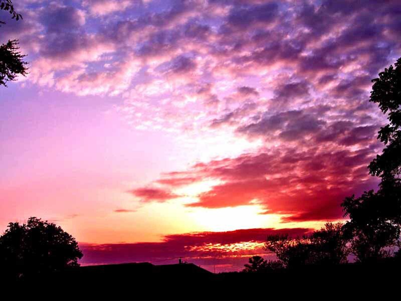 Sunset Sky with Clouds — Purple, Dramatic