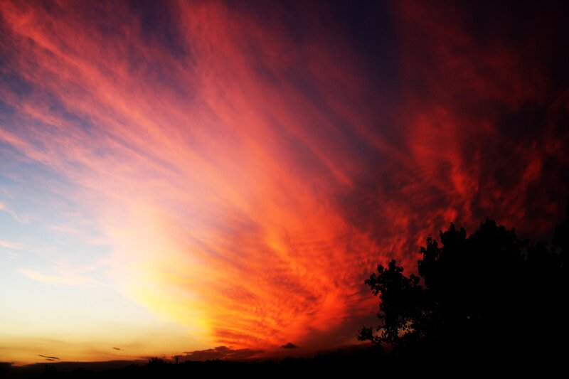 Sunset Sky with Clouds — Red, Dramatic