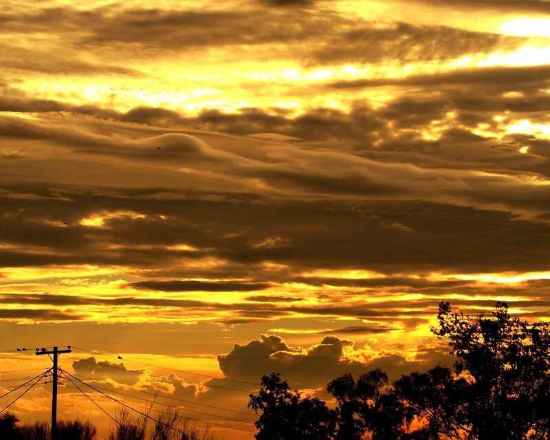 Sunset Sky with Clouds — Yellow