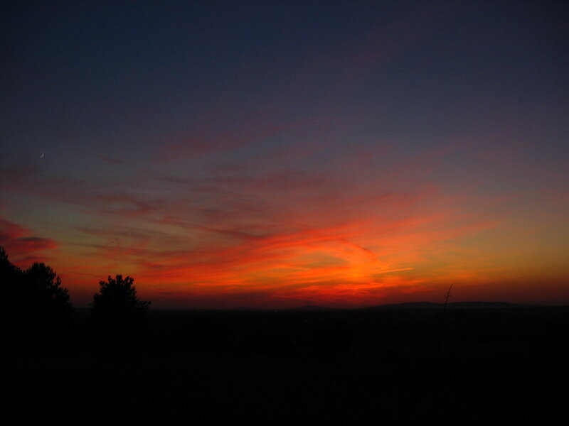 Sunset Sky with Moon — Orange