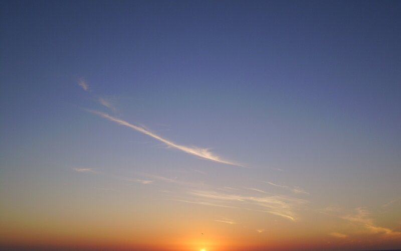 sunset sky with wispy clouds