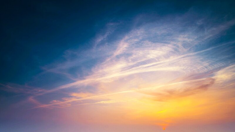 sunset sky with wispy clouds