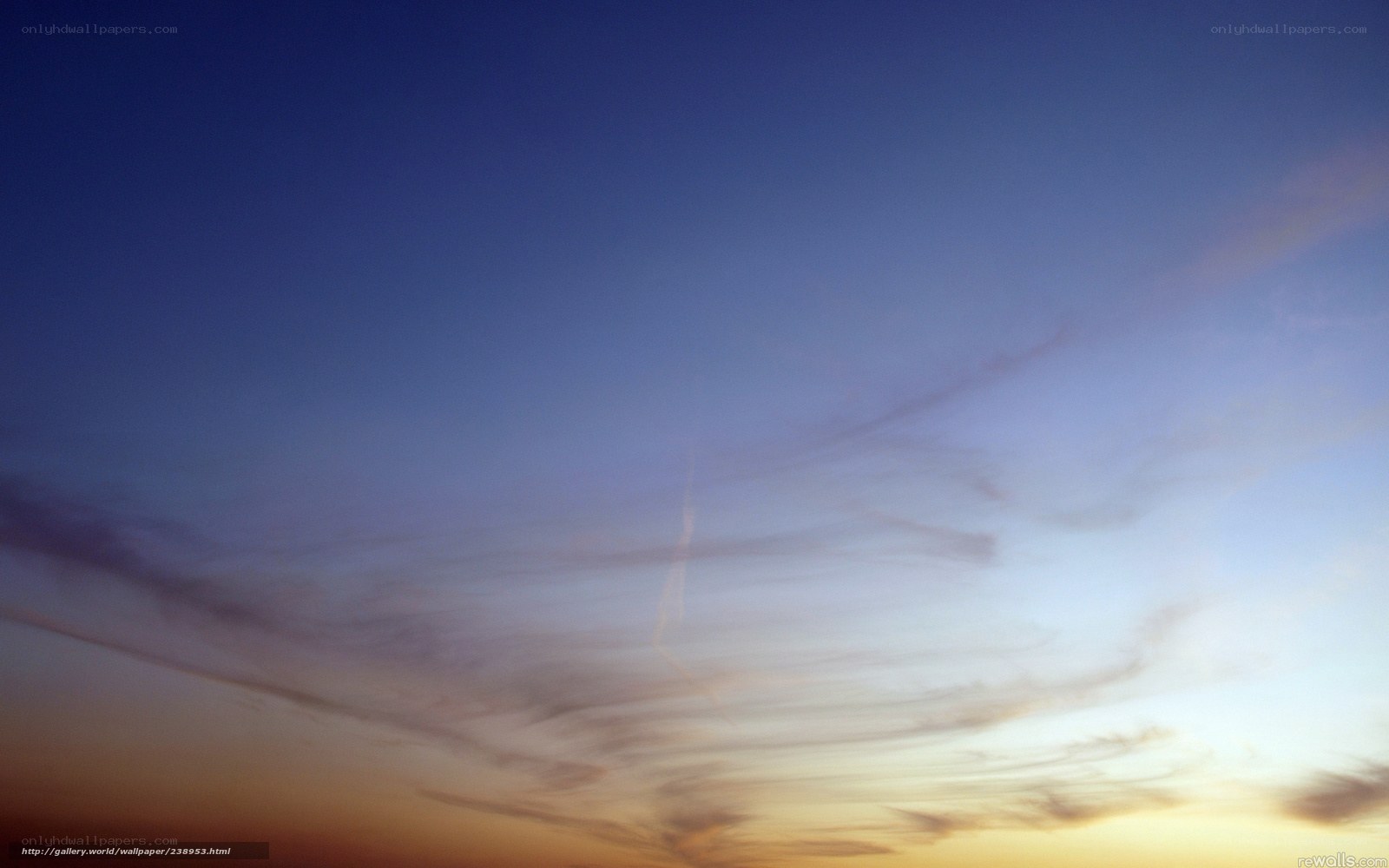 Sunset sky with wispy clouds