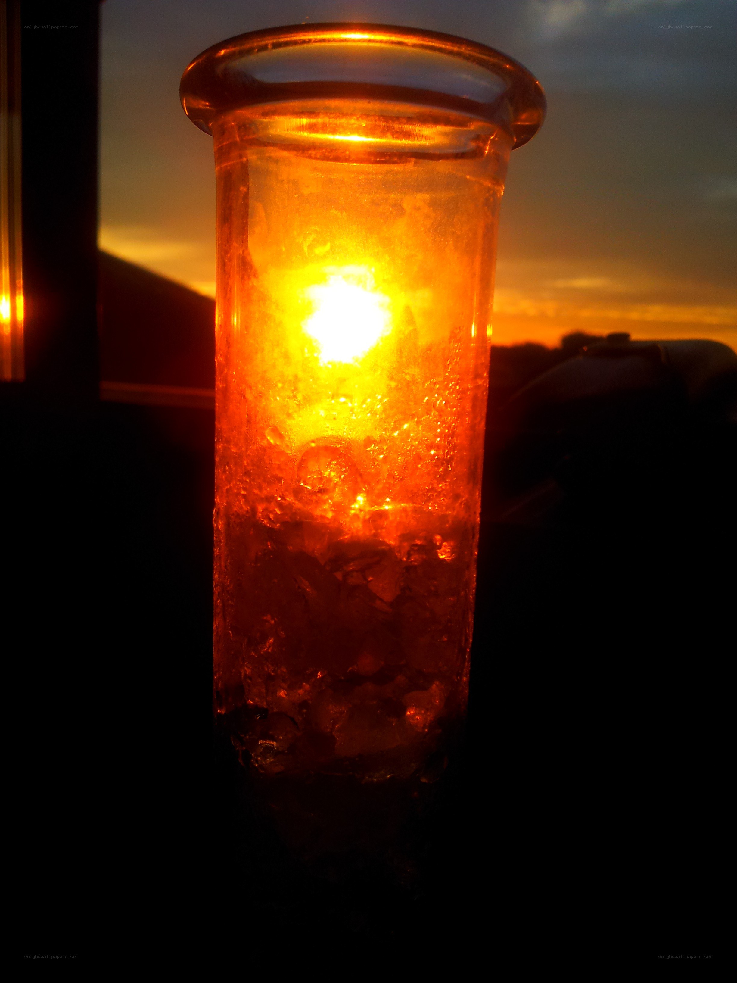 Sunset through a glass