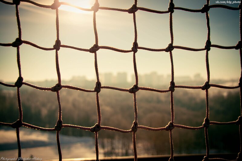 Sunset through a net