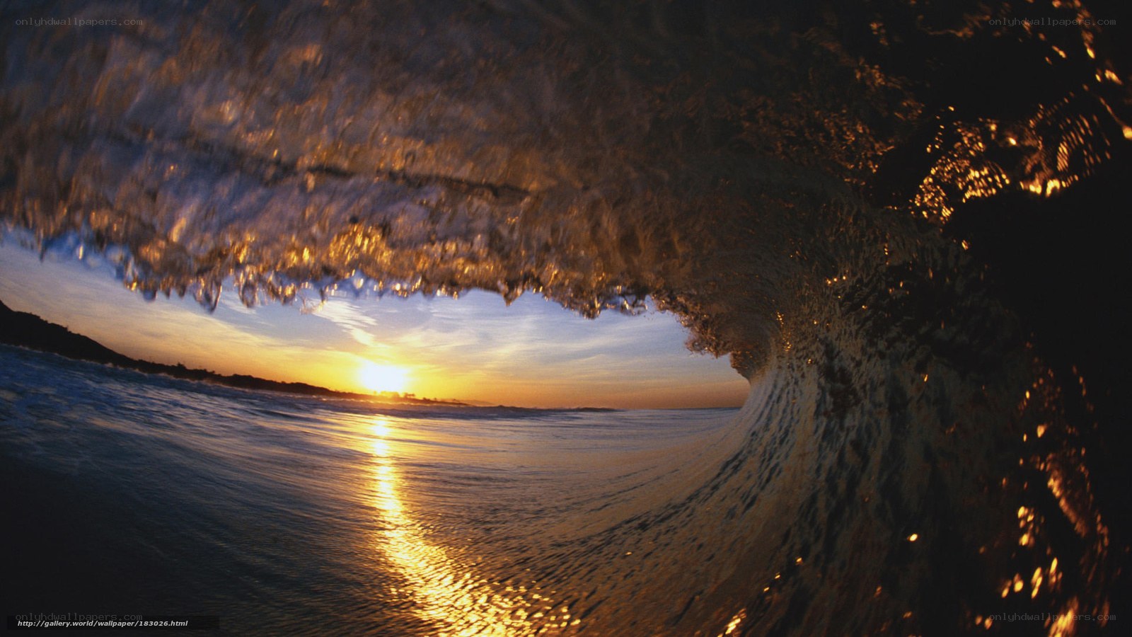 Sunset through a wave tunnel