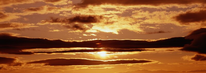 Sunset through clouds