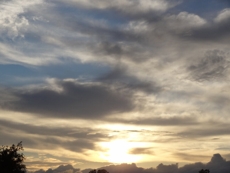Sunset Through Clouds — Blue