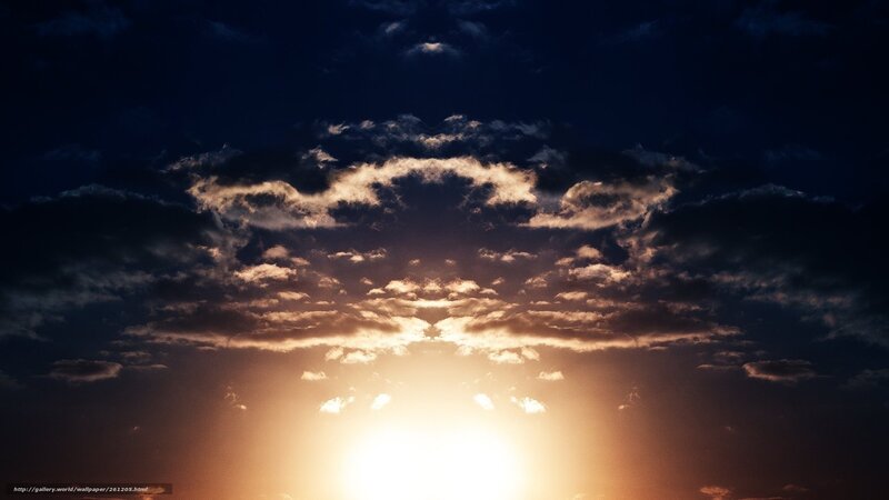 Sunset through clouds