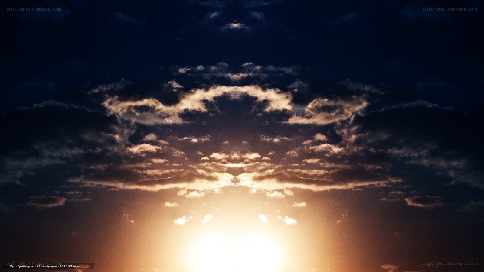 Sunset through clouds