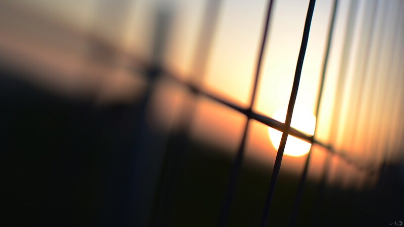 Sunset Through Fence