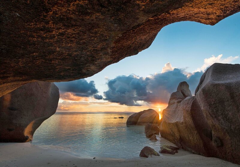 Sunset Through Rock Arch — Blue, Serene
