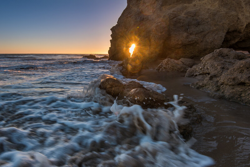 Sunset Through Rock Arch — Blue