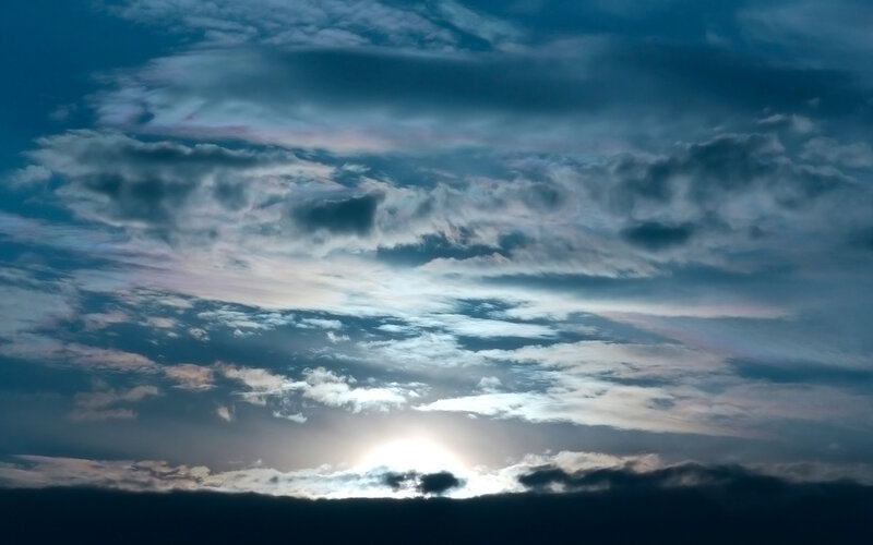 Sunset through storm clouds