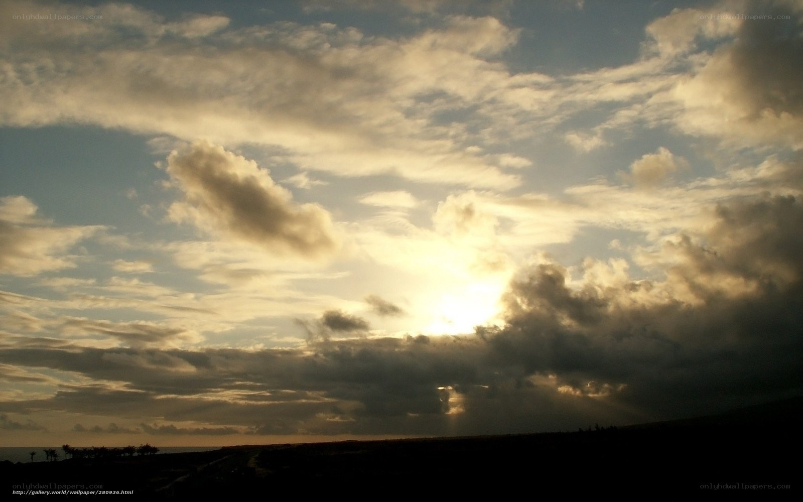 Sunset through the clouds