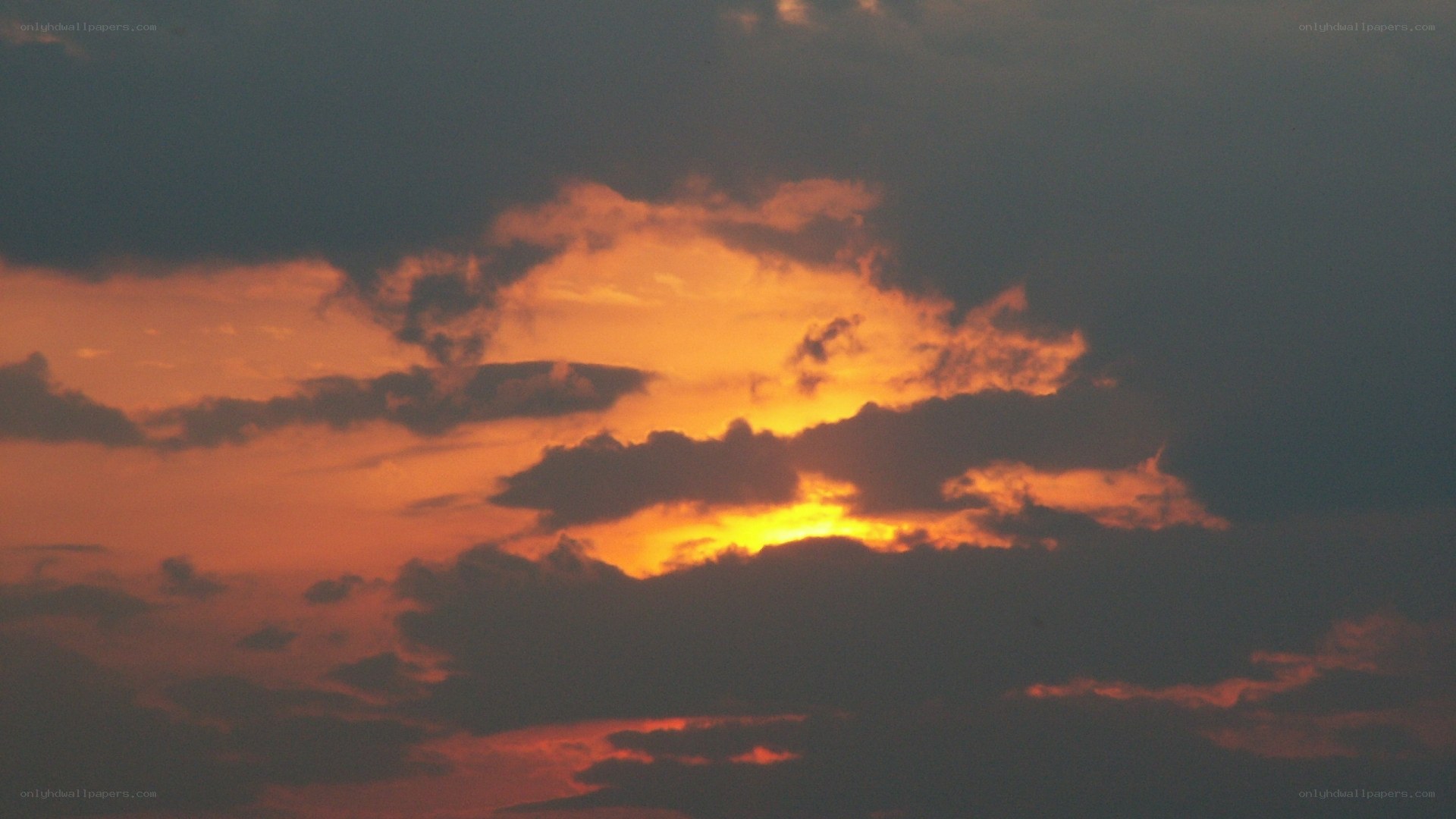 Sunset through the clouds