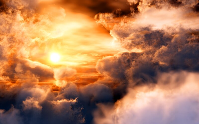 Sunset through the clouds